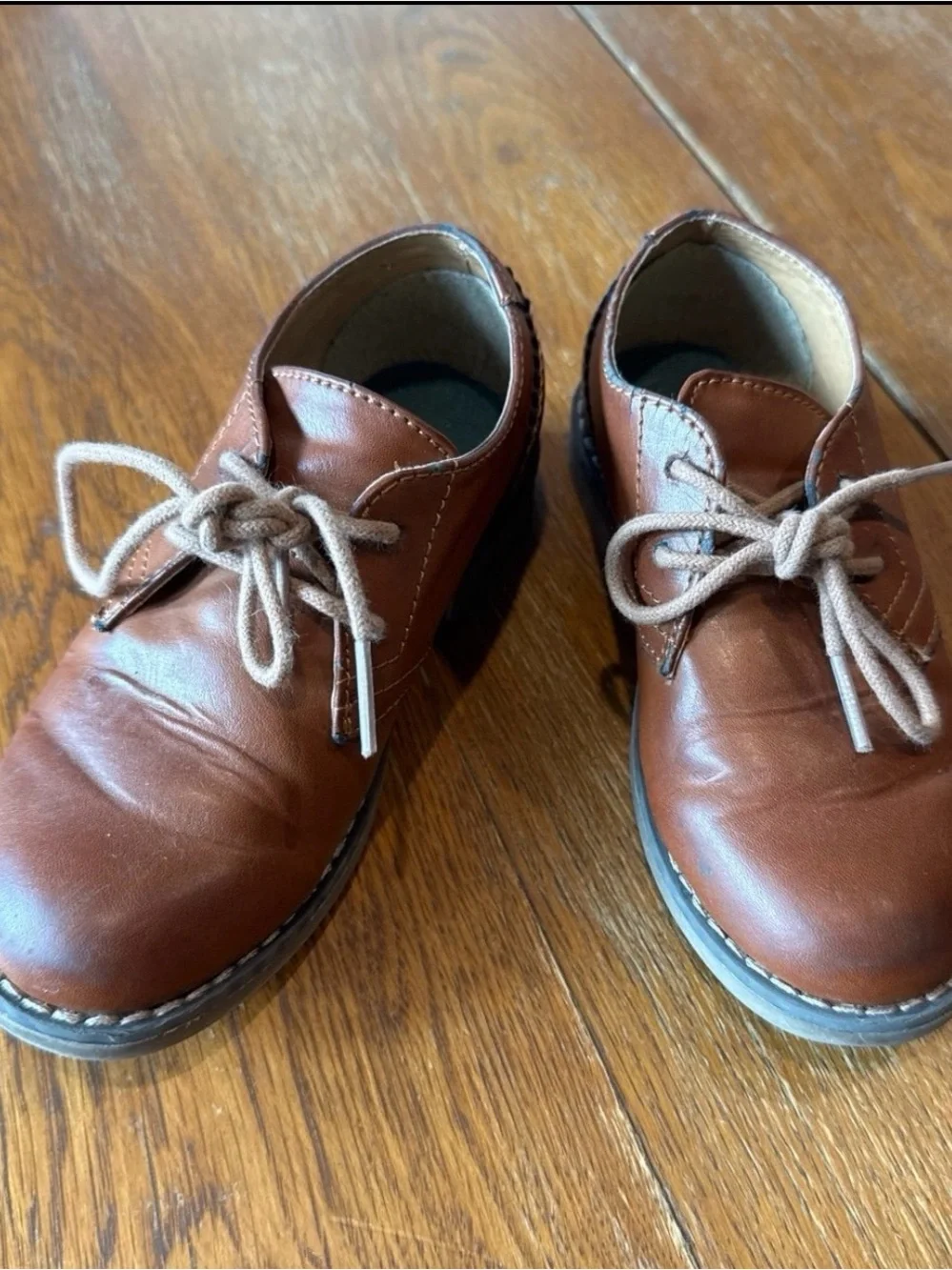 Original Penguin Kids Tan/Brown Lace-Up Dress Shoes